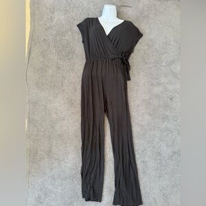 Source Unknown Charcoal Wrap Jumpsuit